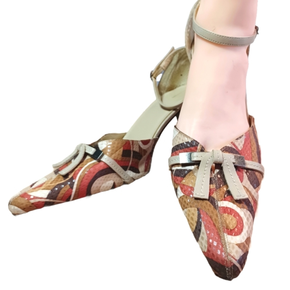 CATO FAUX LEATHER ABSTRACT PRINT HEELS SIZE 11M